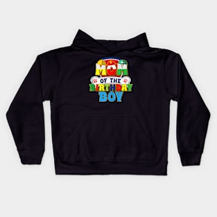 Mom Of The Birthday Boy Dog Paw Family Matching Kids Hoodie